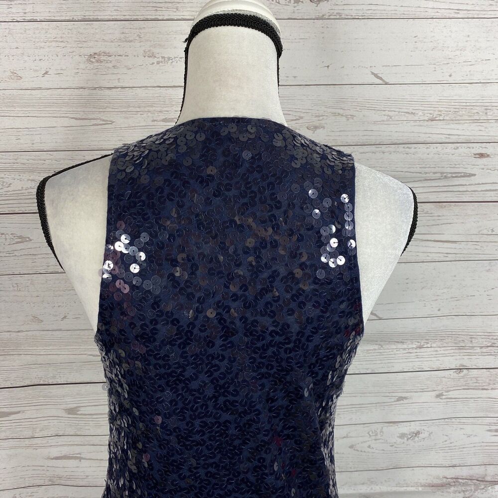 J. Crew Sequin Tank Top Size Xs Colorblock Navy B… - image 6
